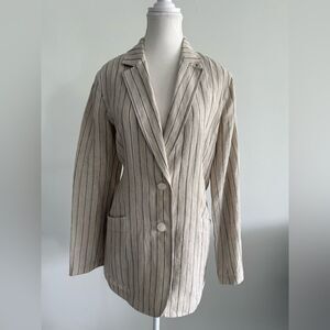 Striped Beige Women's Blazer